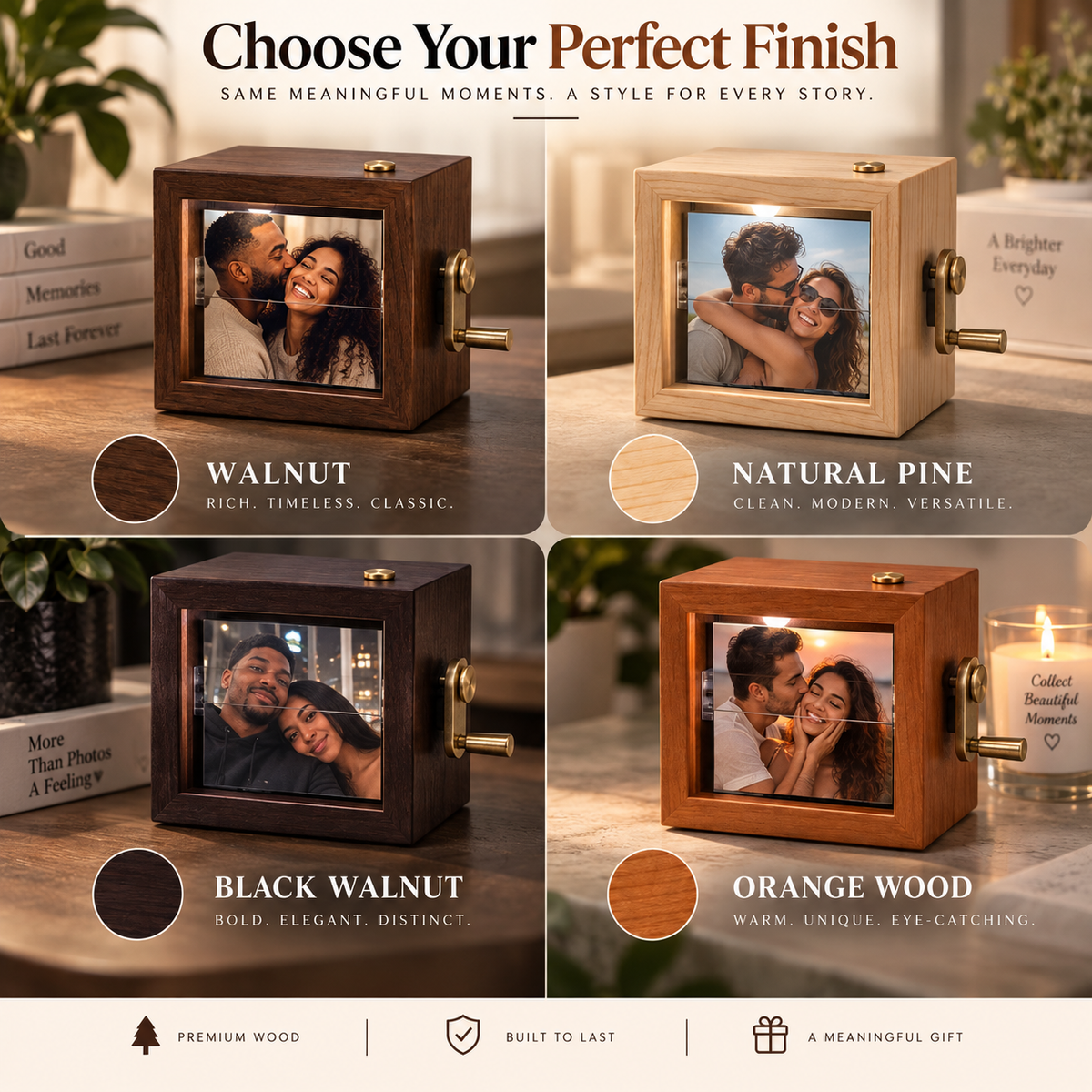 Custom Wooden Memory Flipbook – Personalized Photo Gift