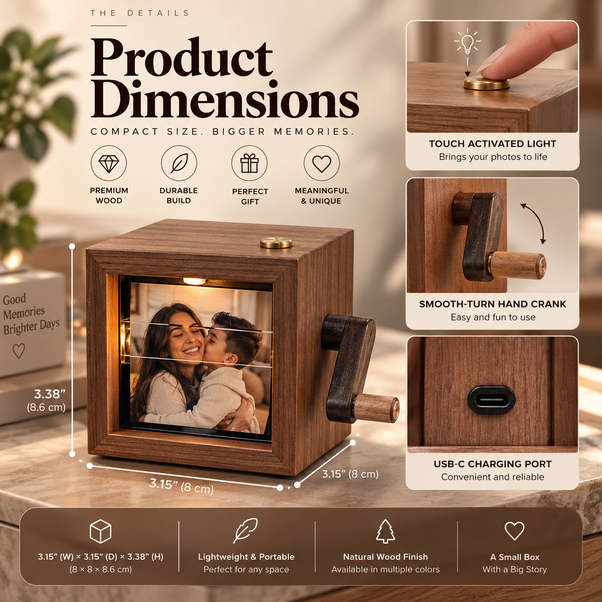 Custom Wooden Memory Flipbook – Personalized Photo Gift